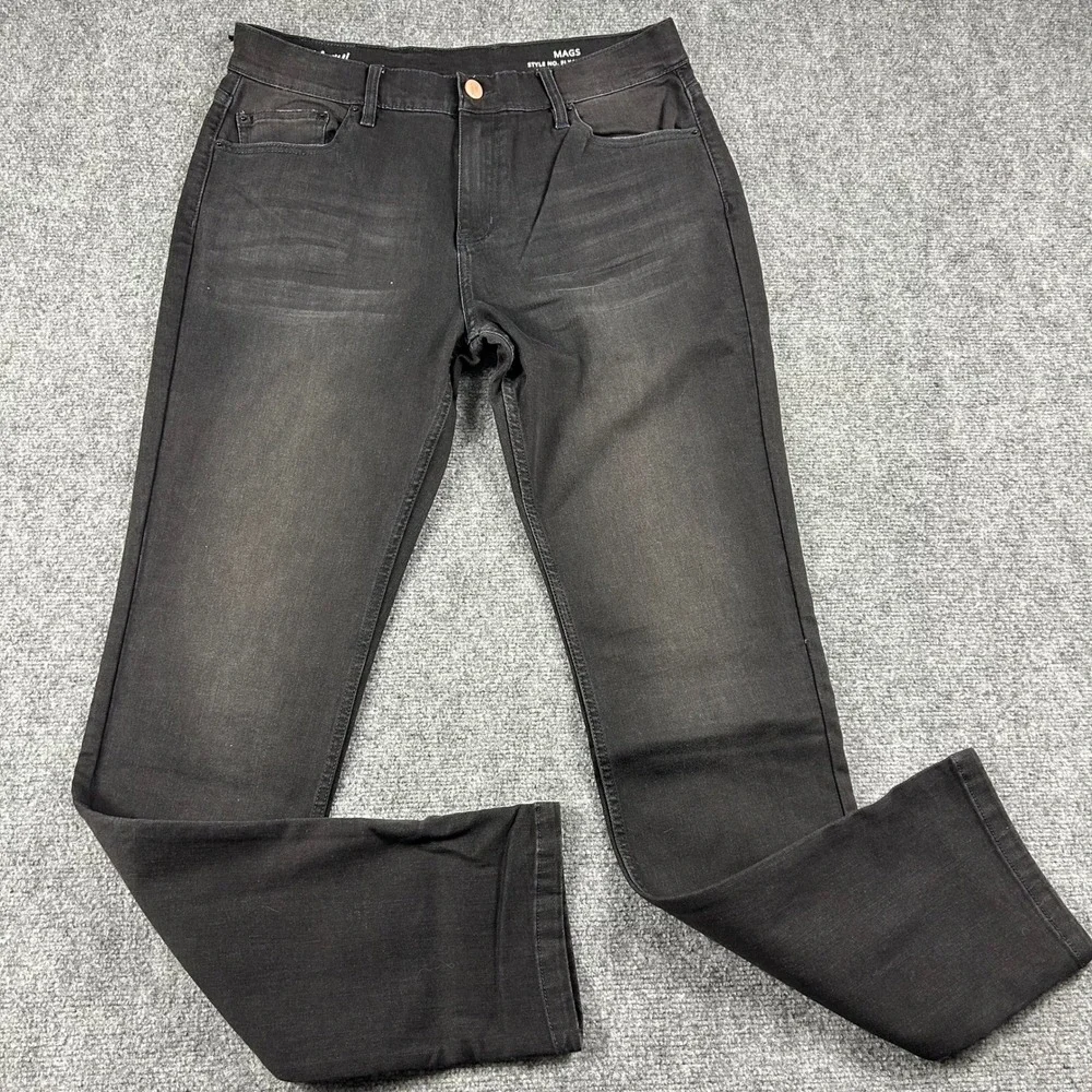 Mugsy Jeans Mags Mens 35x36‎ Black Slim Straight Stretch Denim FLX4NKG-35X36